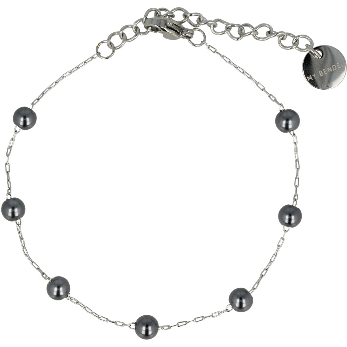 Silver Bracelet with Black Pearls - Mysterious Design