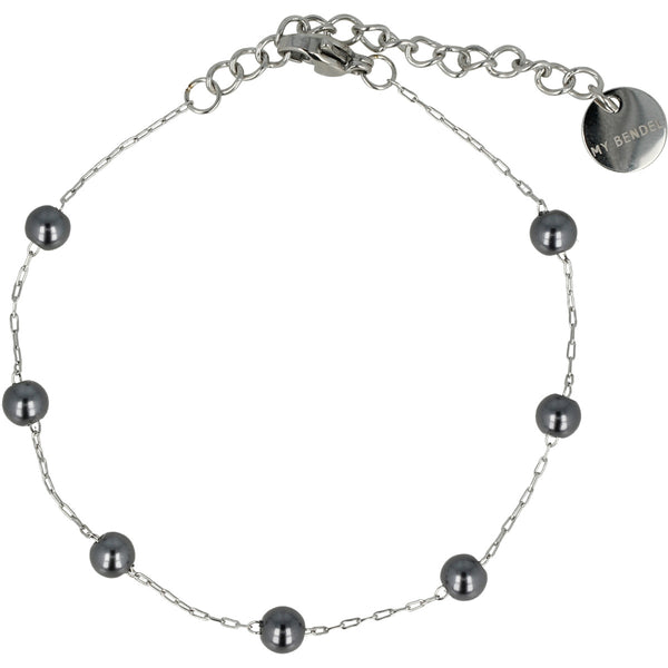 Zilveren Armband met Zwarte Parels - Mysterieus Design
