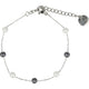 Silver Bracelet with Black/White Pearls