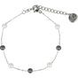 Silver Bracelet with Black/White Pearls