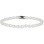 Zilveren armband met witte parels - elastisch