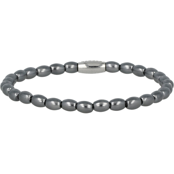 Zilveren Armband Zwarte Parels Elastisch