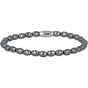 Zilveren Armband Zwarte Parels Elastisch
