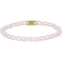 Goldenes Armband mit rosa Perlen - Energie & Glück