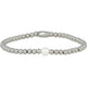 Zilveren kralenarmband met witte parel - 165mm