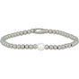 Zilveren kralenarmband met witte parel - 165mm