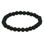Elastic Black Agate Bracelet 6mm Gemstones
