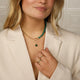 Gouden ketting met ronde Green Agate edelsteen