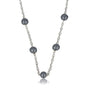 Silver Link Chain with Black Pearls - Fine Design