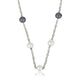 Silver Link Chain with Black and White Pearls