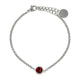Vintage Zilveren Bedelarmband met Rood Steentje - My Bendel
