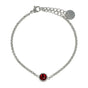 Vintage Zilveren Bedelarmband met Rood Steentje - My Bendel