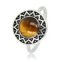 Vintage zilveren ring - Tiger Eye edelsteen - lichtreflectie - My Bendel
