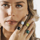 Seal ring silver - Green Agate gemstone - chic appearance