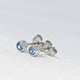 Radiant Silver Earrings with Sapphire Zirconia 4mm
