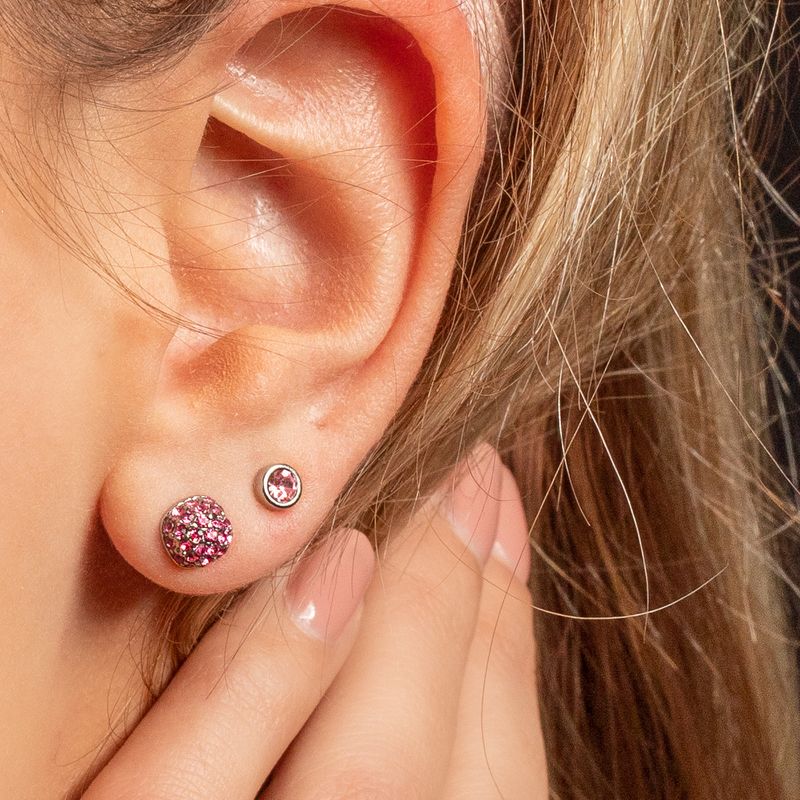Roze Zirkonia: Zilveren Oorknopjes 6mm