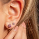 Rosa Zirkonia: Silberne Ohrstecker 6mm