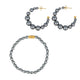 Schmuckset schwarze Perlen - Gold