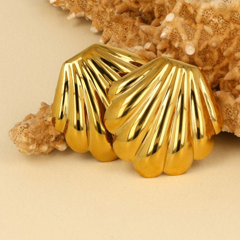 Zomerse Gouden Schelp Oorbellen