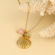 Gold Chain with Shell, Rose Quartz & Fluorite Gemstones
