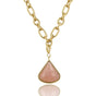 Schakelketting met Rozenkwarts bedel