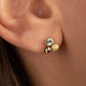 Crystal Golden Stud Earrings 8mm: Radiant Elegance