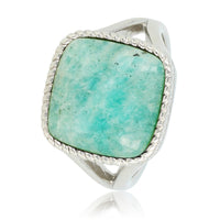 Zegelring zilver - Amazonite edelsteen - Damesring chique
