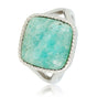 Zegelring zilver - Amazonite edelsteen - Damesring chique - My Bendel