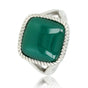 Zegelring zilver - Green Agate edelsteen - chique uitstraling - My Bendel
