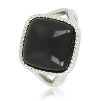 Zegelring zilver met Onyx - Chique damesring 15 mm edelsteen