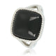 Zegelring zilver met Onyx - Chique damesring 15 mm edelsteen - My Bendel