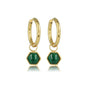 Zeshoekige Malachite Gouden Oorringen: Unieke Elegantie - My Bendel