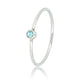 Zilveren aanschuifring - Aqua glassteen - Stainless steel - My Bendel