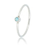 Zilveren aanschuifring - Aqua glassteen - Stainless steel - My Bendel