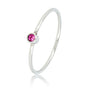 Zilveren aanschuifring - fuchsia glassteen - Stainless steel - My Bendel