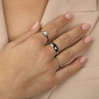 Zilveren aanschuifring - kleine witte parels - elegantie - My Bendel