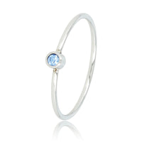 Zilveren aanschuifring - saffier glassteen - Stainless steel