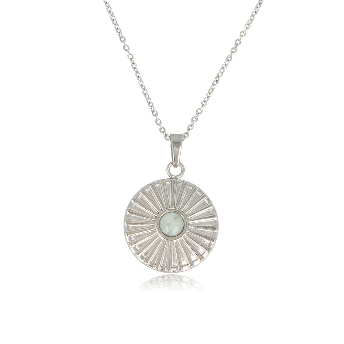 Zilveren Amazonite Ketting met Zonnetjes Hanger - My Bendel
