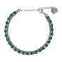 Zilveren Armband met Groene Glasstenen - Elegant Design - My Bendel