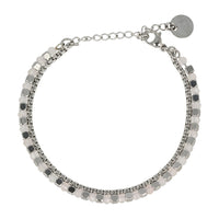 Silbernes Armband mit rosa Glassteinen - Elegantes Accessoire