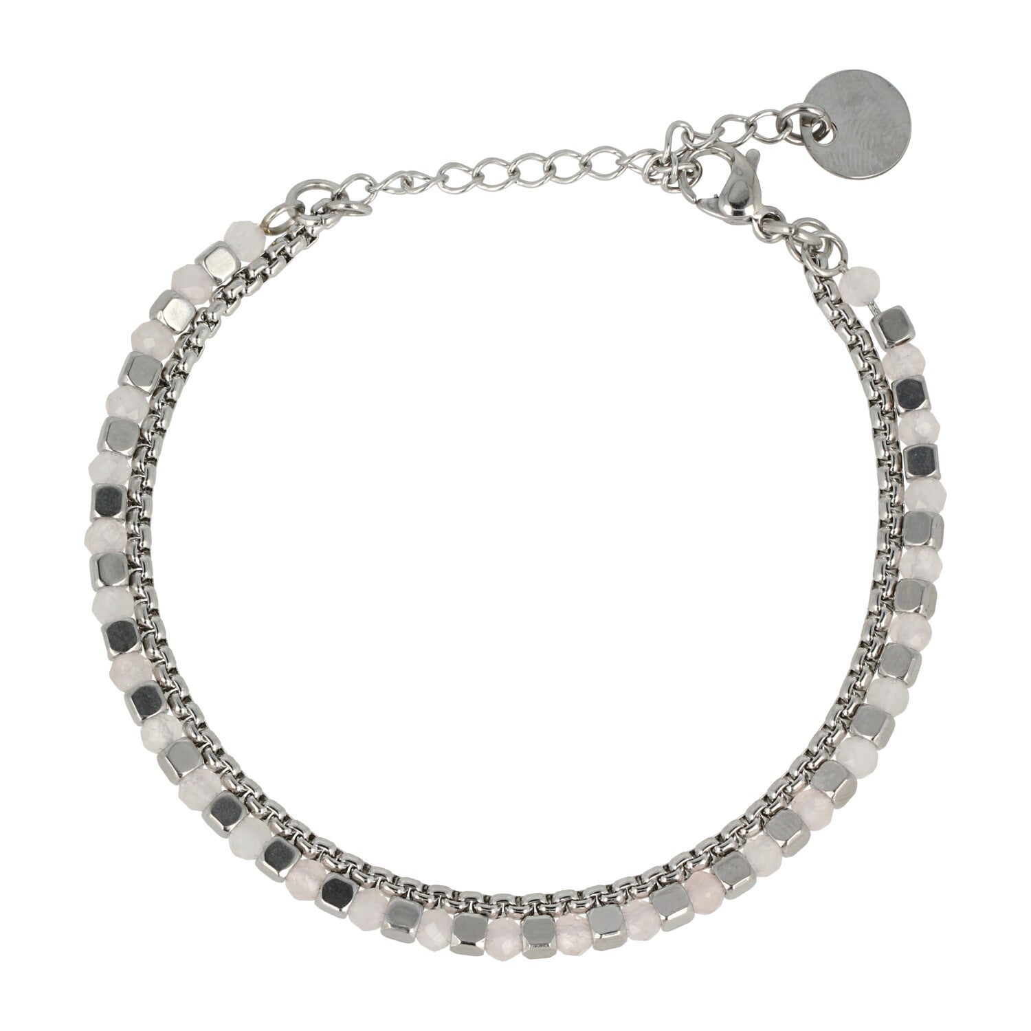 Zilveren Armband met Roze Glasstenen - Elegant Accessoire - My Bendel