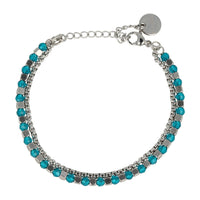 Silbernes Armband mit Saphirglassteinen