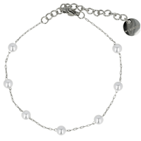 Zilveren Armband met Witte Parels - Elegant Design