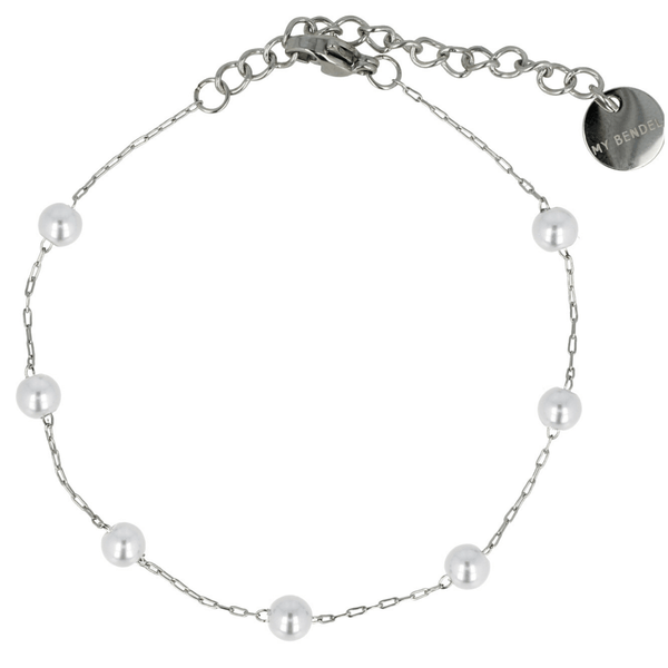 Zilveren Armband met Witte Parels - Elegant Design - My Bendel