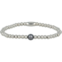 Zilveren armband met zwarte parel - mysterieus design