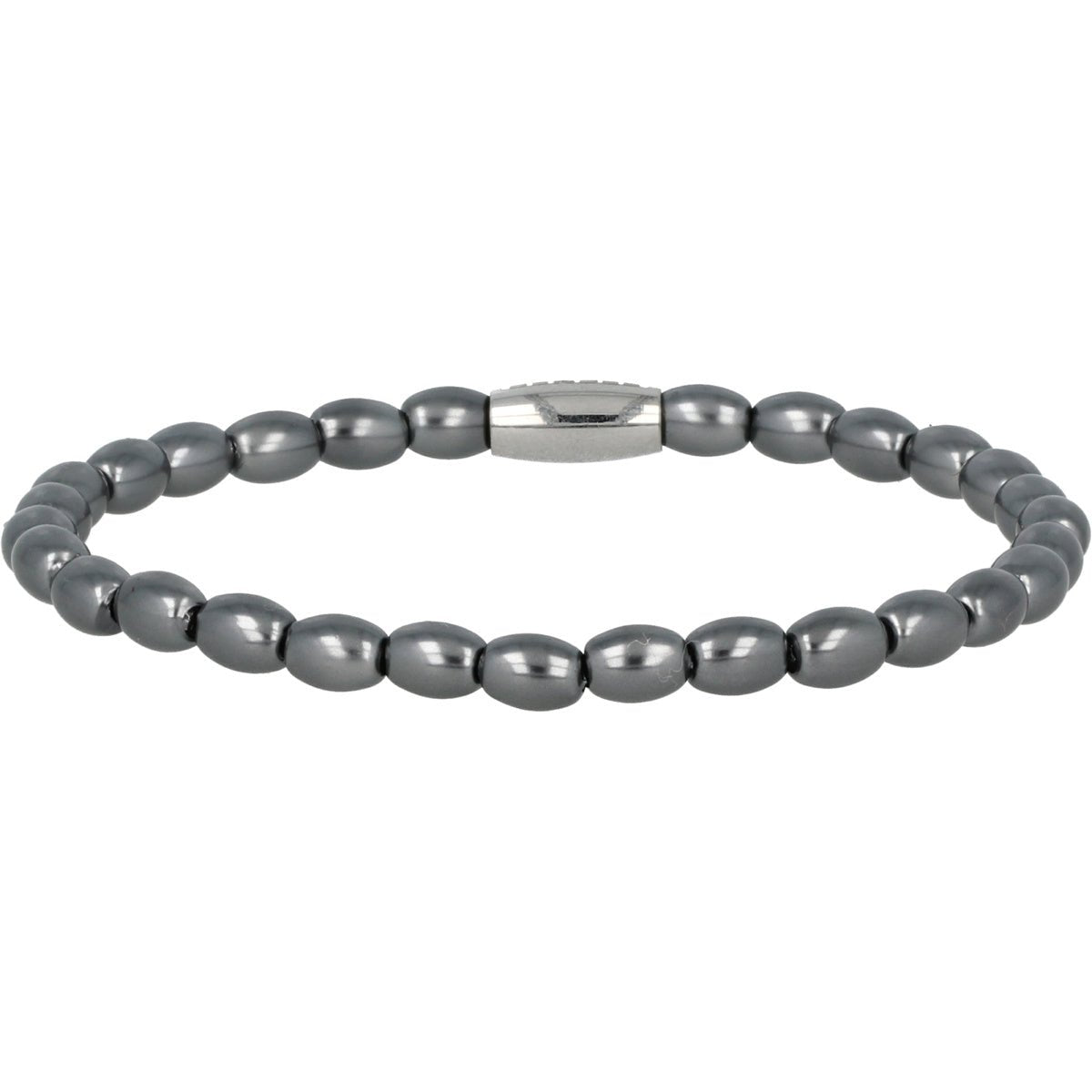 Zilveren Armband Zwarte Parels Elastisch - My Bendel