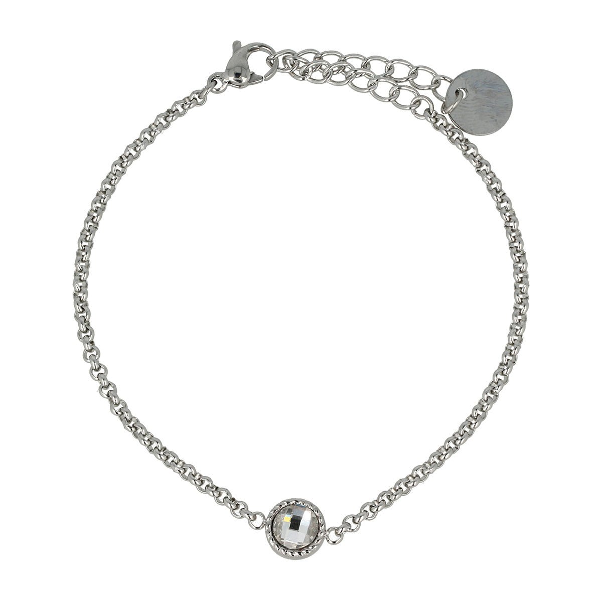 Zilveren Bedelarmband met Kristal Glassteen - My Bendel