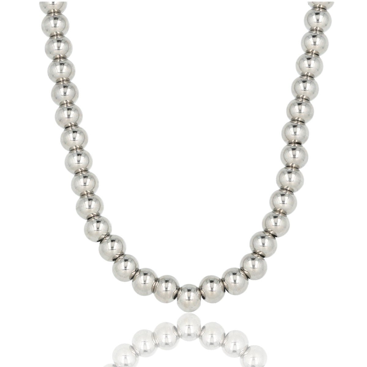 Zilveren Dames Ketting 45cm met 7mm Balletjes - My Bendel