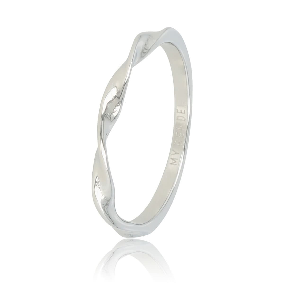 Zilveren damesring met twist - elegant Stainless steel - 2 mm - My Bendel