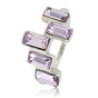 Zilveren designring - 5 paarse kristalstenen - hypoallergeen - My Bendel